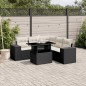 vidaXL Set de sofás de jardín 6 piezas y cojines ratán sintético negro vidaXL Set de sofás de jardín 6 piezas y cojines ratán sintético negro