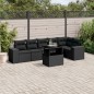vidaXL Set de sofás de jardín 7 pzas con cojines ratán sintético negro vidaXL Set de sofás de jardín 7 pzas con cojines ratán sintético negro