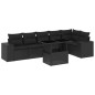 vidaXL Set de sofás de jardín 7 pzas con cojines ratán sintético negro vidaXL Set de sofás de jardín 7 pzas con cojines ratán sintético negro