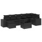 vidaXL Set de sofás de jardín 8 piezas y cojines ratán sintético negro vidaXL Set de sofás de jardín 8 piezas y cojines ratán sintético negro