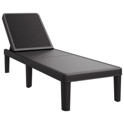 vidaXL Tumbona de polipropileno negro 159x57x83,5 cm