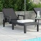 vidaXL Tumbona de polipropileno negro 159x68x83,5 cm