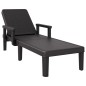 vidaXL Tumbona de polipropileno negro 159x68x83,5 cm