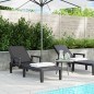 vidaXL Tumbona de polipropileno negro 159x68x83,5 cm