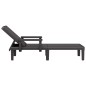 vidaXL Tumbona de polipropileno negro 159x68x83,5 cm