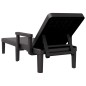 vidaXL Tumbona de polipropileno negro 159x68x83,5 cm