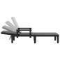 vidaXL Tumbona de polipropileno negro 159x68x83,5 cm