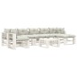 vidaXL Set de muebles de palets de jardín 8 pzas madera cojines beige