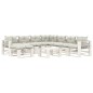 vidaXL Set muebles de palets para jardín 9 pzas madera cojines beige vidaXL Set muebles de palets para jardín 9 pzas madera cojines beige