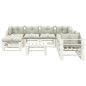 vidaXL Set muebles de palets para jardín 9 pzas madera cojines beige vidaXL Set muebles de palets para jardín 9 pzas madera cojines beige