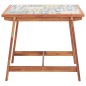 vidaXL Set de comedor jardín 3 pzas madera acacia mosaico azulejos