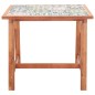 vidaXL Set de comedor jardín 3 pzas madera acacia mosaico azulejos