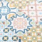 vidaXL Set de comedor jardín 3 pzas madera acacia mosaico azulejos