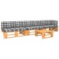 vidaXL Muebles de palets 4 pzas y cojines madera pino impregnada miel vidaXL Muebles de palets 4 pzas y cojines madera pino impregnada miel