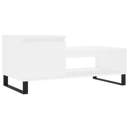 vidaXL Mesa de centro madera contrachapada blanco 100x50x45 cm