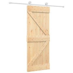 vidaXL Puerta corredera con herrajes madera maciza de pino 80x210 cm