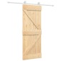 vidaXL Puerta corredera con herrajes madera maciza de pino 80x210 cm vidaXL Puerta corredera con herrajes madera maciza de pino 80x210 cm