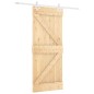 vidaXL Puerta corredera con herrajes madera maciza de pino 80x210 cm