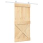 vidaXL Puerta corredera con herrajes madera maciza de pino 95x210 cm vidaXL Puerta corredera con herrajes madera maciza de pino 95x210 cm