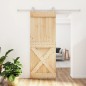 vidaXL Puerta corredera con herrajes madera maciza de pino 80x210 cm vidaXL Puerta corredera con herrajes madera maciza de pino 80x210 cm