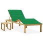 vidaXL Tumbona de jardín con mesa y cojín de madera de pino impregnada vidaXL Tumbona de jardín con mesa y cojín de madera de pino impregnada