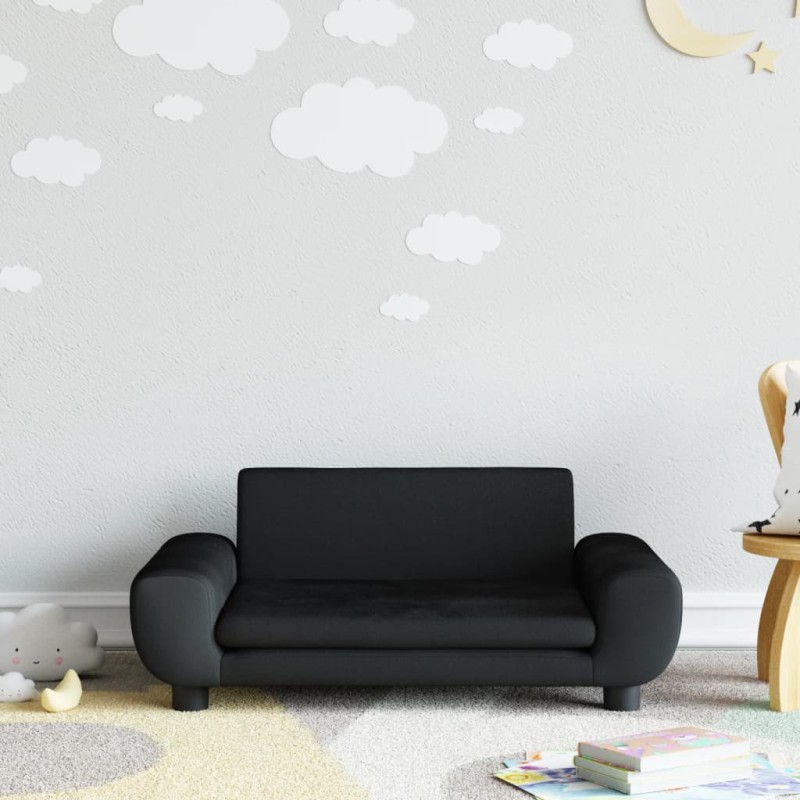 vidaXL Sofá para niños de terciopelo negro 70x45x33 cm vidaXL Sofá para niños de terciopelo negro 70x45x33 cm