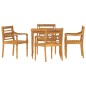 vidaXL Juego de comedor para jardín 5 piezas madera maciza de teca vidaXL Juego de comedor para jardín 5 piezas madera maciza de teca