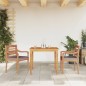 vidaXL Juego comedor de jardín 3 pzas cojines gris oscuro madera teca vidaXL Juego comedor de jardín 3 pzas cojines gris oscuro madera teca