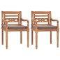 vidaXL Juego comedor de jardín 3 pzas cojines gris oscuro madera teca vidaXL Juego comedor de jardín 3 pzas cojines gris oscuro madera teca