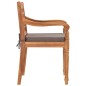 vidaXL Juego comedor de jardín 3 pzas cojines gris oscuro madera teca vidaXL Juego comedor de jardín 3 pzas cojines gris oscuro madera teca