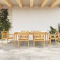 vidaXL Juego de comedor de jardín 7 piezas madera maciza de teca vidaXL Juego de comedor de jardín 7 piezas madera maciza de teca