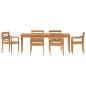 vidaXL Juego de comedor de jardín 7 piezas madera maciza de teca vidaXL Juego de comedor de jardín 7 piezas madera maciza de teca