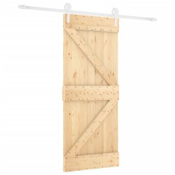 vidaXL Puerta corredera con herrajes madera maciza de pino 80x210 cm
