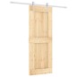 vidaXL Puerta corredera con herrajes madera maciza de pino 80x210 cm vidaXL Puerta corredera con herrajes madera maciza de pino 80x210 cm