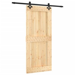 vidaXL Puerta corredera con herrajes madera maciza de pino 90x210 cm