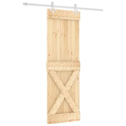 vidaXL Puerta corredera con herrajes madera maciza de pino 70x210 cm