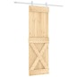 vidaXL Puerta corredera con herrajes madera maciza de pino 70x210 cm vidaXL Puerta corredera con herrajes madera maciza de pino 70x210 cm