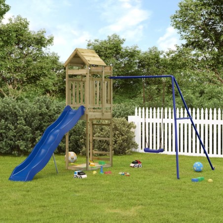 vidaXL Parque infantil de exterior madera de pino impregnada