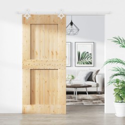 vidaXL Puerta corredera con herrajes madera maciza de pino 90x210 cm