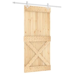 vidaXL Puerta corredera con herrajes madera maciza de pino 95x210 cm