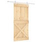 vidaXL Puerta corredera con herrajes madera maciza de pino 95x210 cm vidaXL Puerta corredera con herrajes madera maciza de pino 95x210 cm