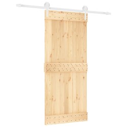 vidaXL Puerta corredera con herrajes madera maciza de pino 90x210 cm