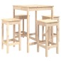 vidaXL Mesa y taburetes altos jardín 5 piezas madera maciza de pino vidaXL Mesa y taburetes altos jardín 5 piezas madera maciza de pino