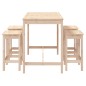vidaXL Set de mesa y taburetes altos jardín 5 pzas madera maciza pino vidaXL Set de mesa y taburetes altos jardín 5 pzas madera maciza pino
