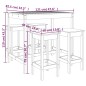 vidaXL Set de mesa y taburetes altos jardín 5 pzas madera maciza pino vidaXL Set de mesa y taburetes altos jardín 5 pzas madera maciza pino