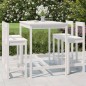 vidaXL Set de mesa y taburetes altos jardín 5 pzas madera pino blanco vidaXL Set de mesa y taburetes altos jardín 5 pzas madera pino blanco