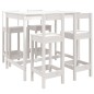 vidaXL Set de mesa y taburetes altos jardín 5 pzas madera pino blanco vidaXL Set de mesa y taburetes altos jardín 5 pzas madera pino blanco