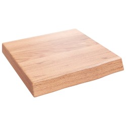 vidaXL Encimera baño madera maciza tratada marrón claro 40x40x(2-6) cm