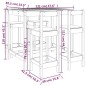 vidaXL Set de mesa y taburetes altos jardín 5 pzas madera pino blanco vidaXL Set de mesa y taburetes altos jardín 5 pzas madera pino blanco