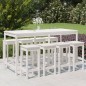 vidaXL Mesa y taburetes altos jardín 9 pzas madera maciza pino blanco vidaXL Mesa y taburetes altos jardín 9 pzas madera maciza pino blanco